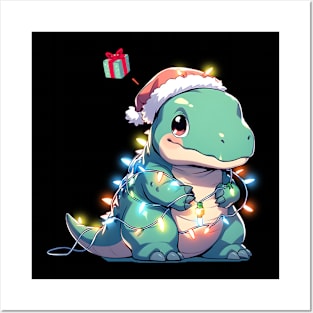 Christmas T Rex wants Presents! Posters and Art
